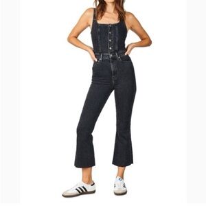 Etica Womens Denim Jumpsuit Flare